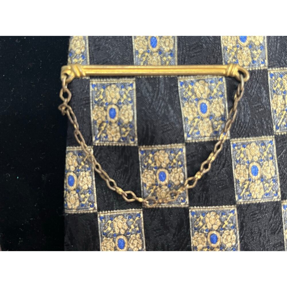 VTG Hickok USA Tie Clip Chain Gold Tone